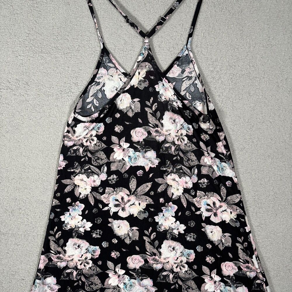 Betsey Johnson Floral Nighty Women’s Size S Black Purple Flowers Mini Night Cami - Picture 9 of 10